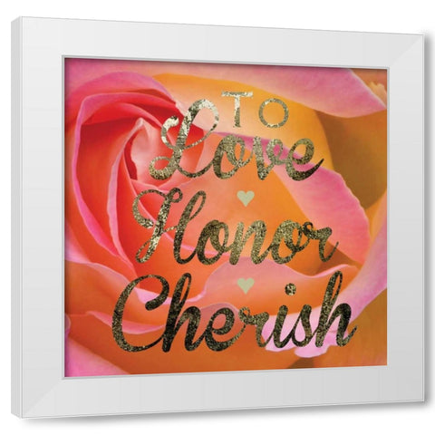 Cherished Love White Modern Wood Framed Art Print by Hogan, Melody