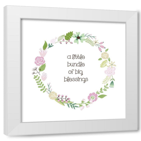 Baby Blush 3 White Modern Wood Framed Art Print by Hogan, Melody