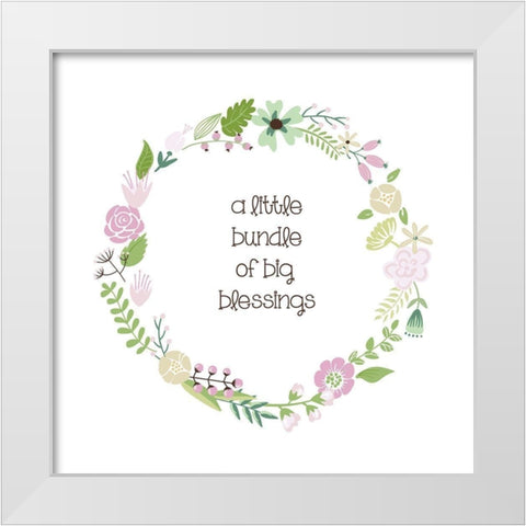 Baby Blush 3 White Modern Wood Framed Art Print by Hogan, Melody