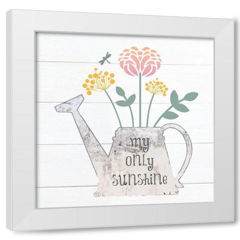 Botanical Pitchers Pastels 2 White Modern Wood Framed Art Print by Hogan, Melody