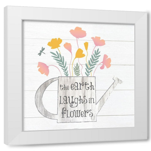 Botanical Pitchers Pastels 5 White Modern Wood Framed Art Print by Hogan, Melody