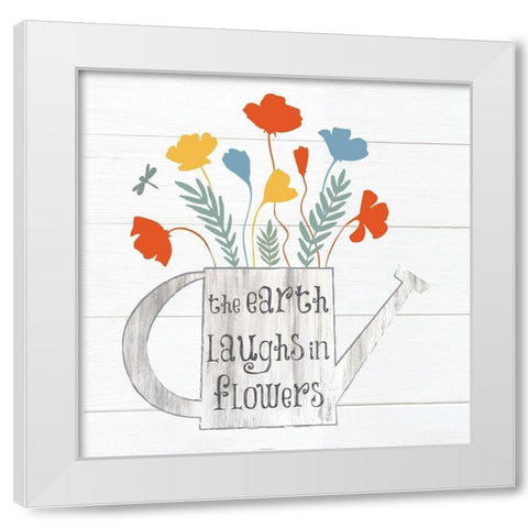 Botanical Pitchers Primary  5 White Modern Wood Framed Art Print by Hogan, Melody