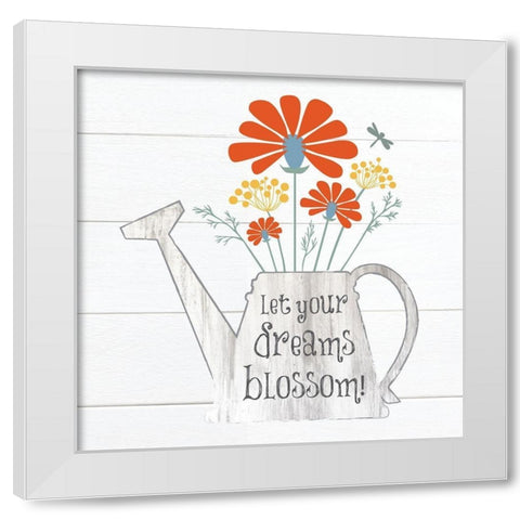 Botanical Pitchers Primary 6 White Modern Wood Framed Art Print by Hogan, Melody