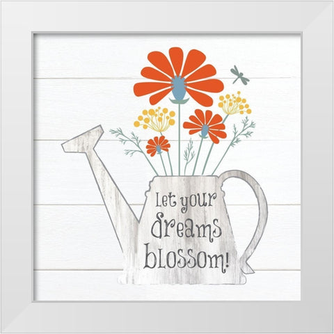 Botanical Pitchers Primary 6 White Modern Wood Framed Art Print by Hogan, Melody
