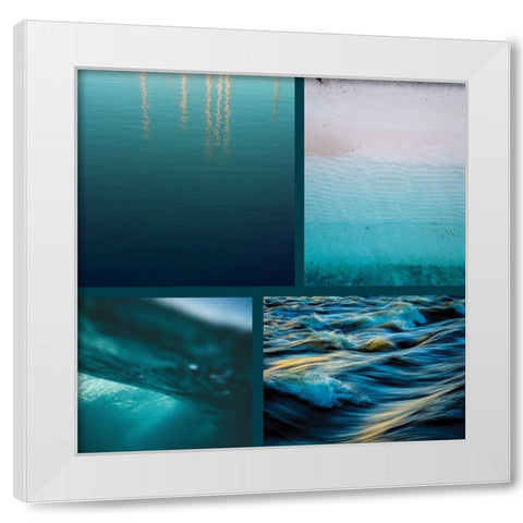 By the Sea 5 White Modern Wood Framed Art Print by Hogan, Melody