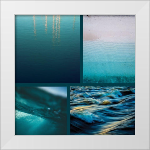 By the Sea 5 White Modern Wood Framed Art Print by Hogan, Melody