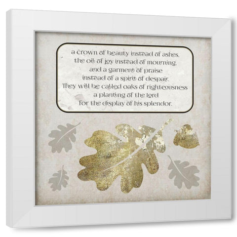 Gold Foil Scriptures 3 White Modern Wood Framed Art Print by Hogan, Melody