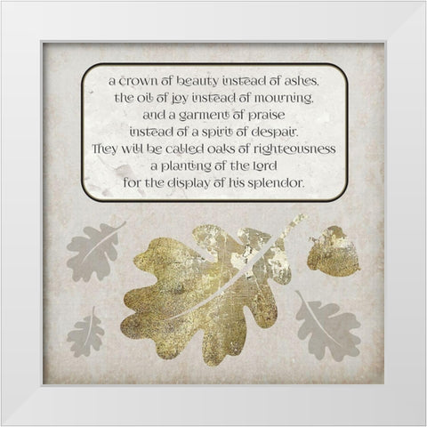 Gold Foil Scriptures 3 White Modern Wood Framed Art Print by Hogan, Melody