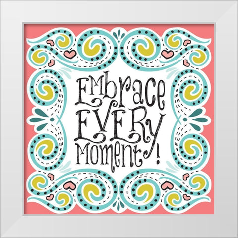 Whimsical Moment White Modern Wood Framed Art Print by Hogan, Melody