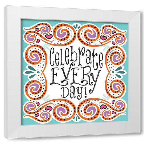 Whimsical Day White Modern Wood Framed Art Print by Hogan, Melody