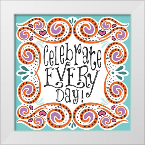 Whimsical Day White Modern Wood Framed Art Print by Hogan, Melody