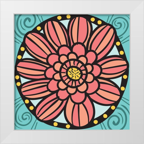 Whimsical Blossom 1 White Modern Wood Framed Art Print by Hogan, Melody