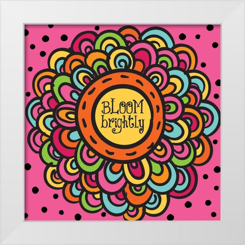 Whimsical Bloom White Modern Wood Framed Art Print by Hogan, Melody