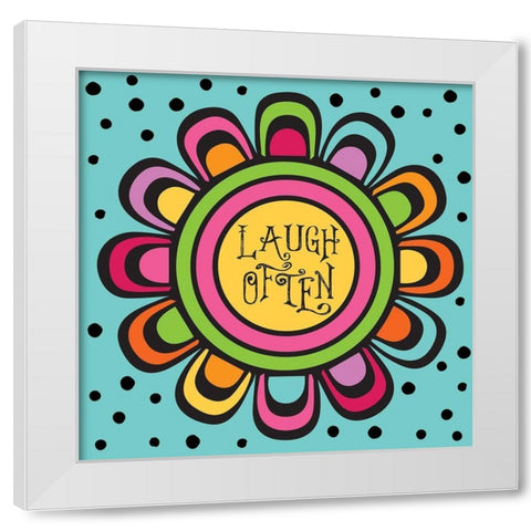 Whimsical Laugh White Modern Wood Framed Art Print by Hogan, Melody