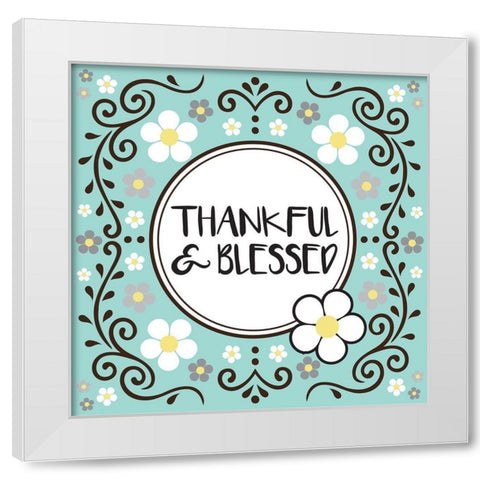 Whimsical Blessed White Modern Wood Framed Art Print by Hogan, Melody