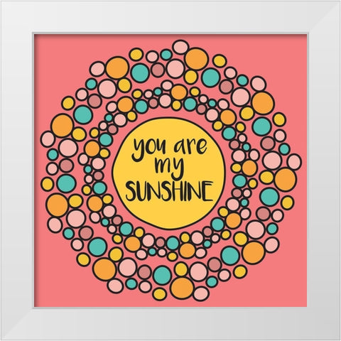 Whimsical Sunshine White Modern Wood Framed Art Print by Hogan, Melody