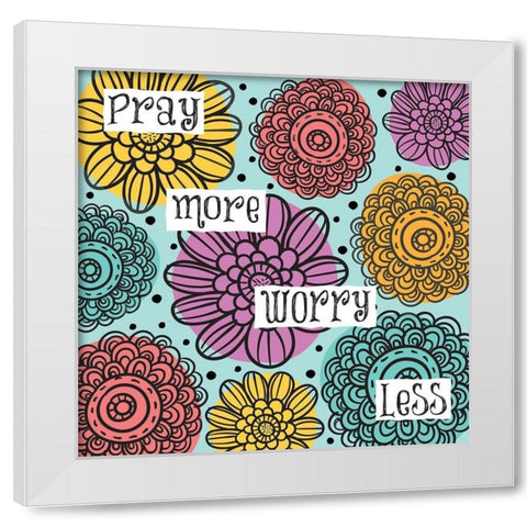 Whimsical Pray White Modern Wood Framed Art Print by Hogan, Melody