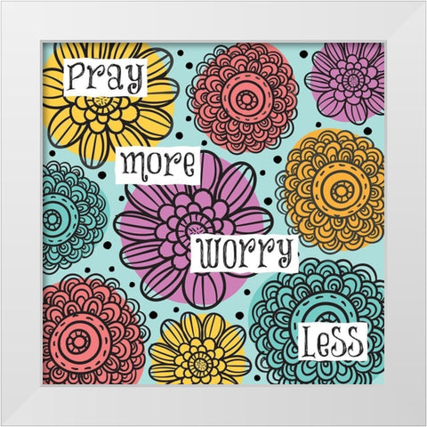 Whimsical Pray White Modern Wood Framed Art Print by Hogan, Melody