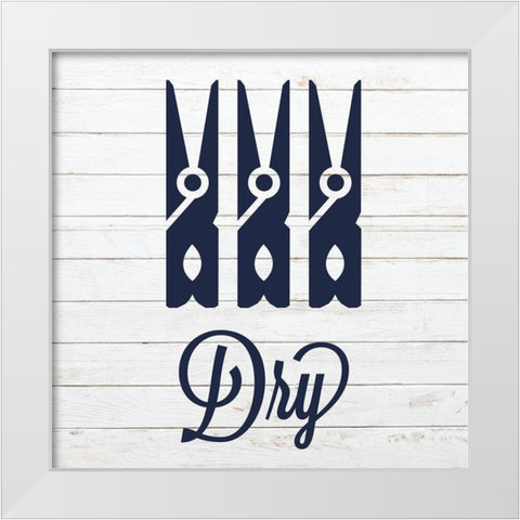 Laundry Dry 1 White Modern Wood Framed Art Print by Hogan, Melody
