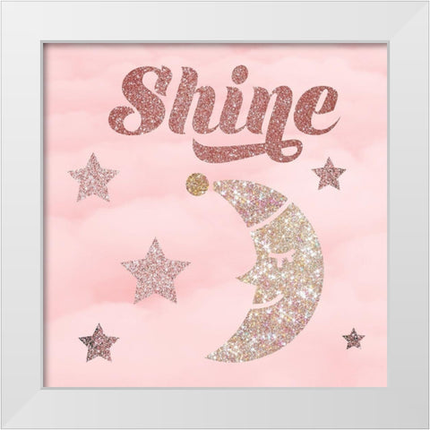 Rose Glitter 3 White Modern Wood Framed Art Print by Hogan, Melody