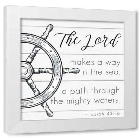 Seafaring Scriptures 2 White Modern Wood Framed Art Print by Hogan, Melody