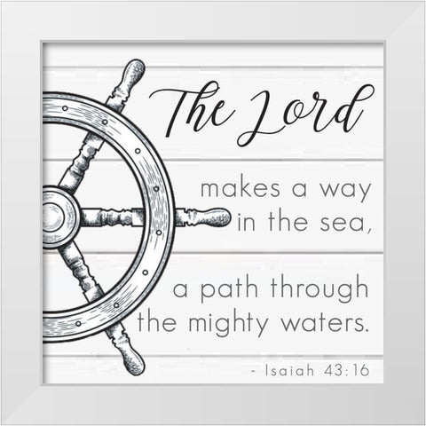 Seafaring Scriptures 2 White Modern Wood Framed Art Print by Hogan, Melody