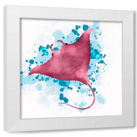 Manta Ray White Modern Wood Framed Art Print by Hogan, Melody