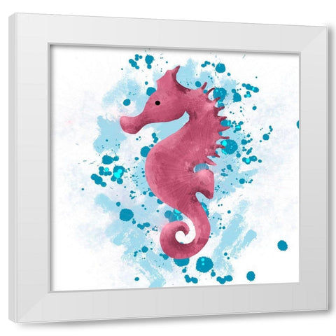Seahorse 2 White Modern Wood Framed Art Print by Hogan, Melody