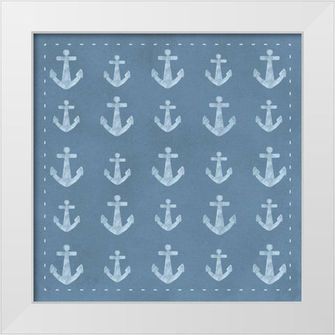 Anchors Aweigh White Modern Wood Framed Art Print by Hogan, Melody