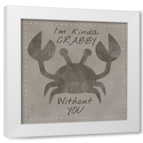 Kinda Crabby White Modern Wood Framed Art Print by Hogan, Melody