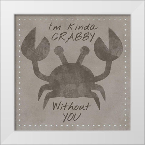 Kinda Crabby White Modern Wood Framed Art Print by Hogan, Melody