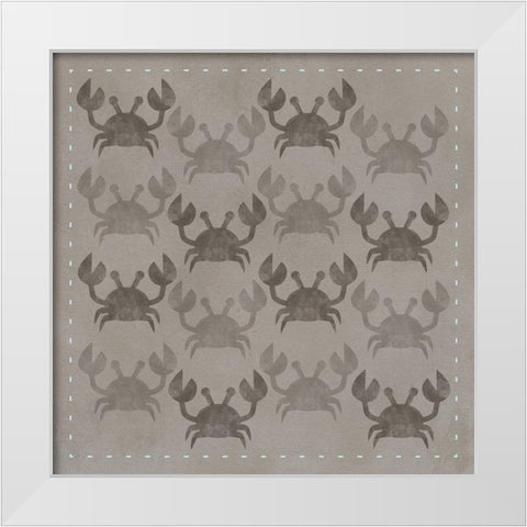 Super Crabs White Modern Wood Framed Art Print by Hogan, Melody