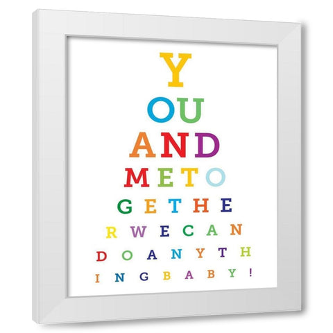 You and Me White Modern Wood Framed Art Print by Hogan, Melody