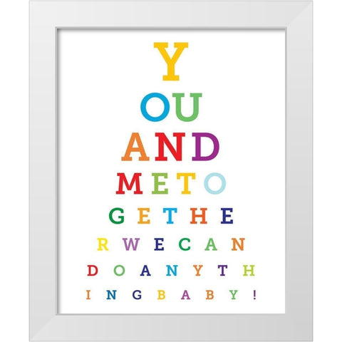 You and Me White Modern Wood Framed Art Print by Hogan, Melody