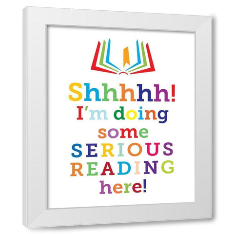 Shhhhh White Modern Wood Framed Art Print by Hogan, Melody