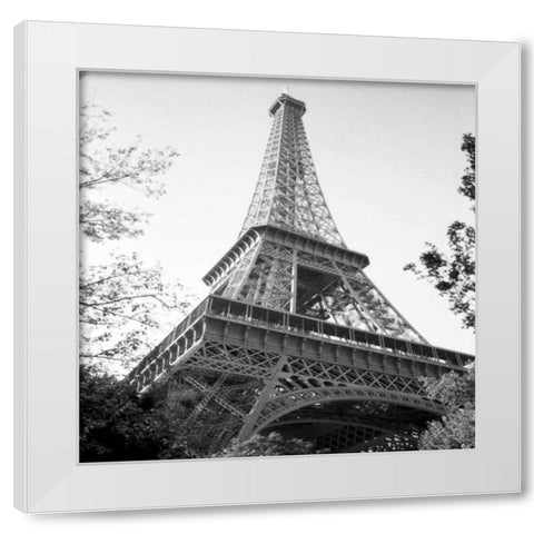 Eiflel Tower Square White Modern Wood Framed Art Print by Joseph, Michael
