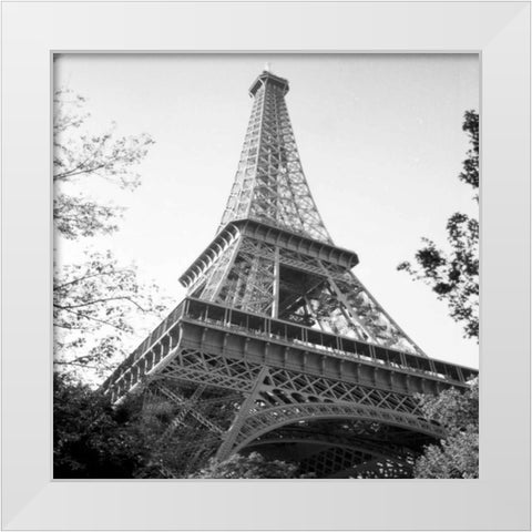 Eiflel Tower Square White Modern Wood Framed Art Print by Joseph, Michael