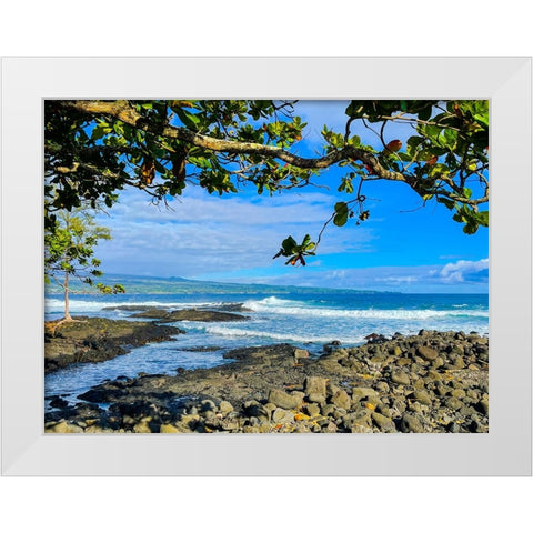 Hamakua From Afar White Modern Wood Framed Art Print by Nebula, Melissa