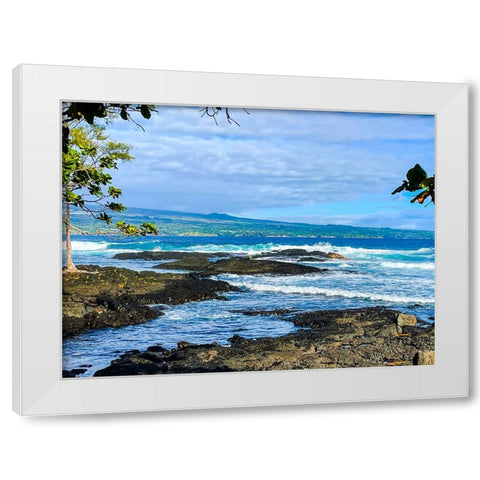 Hamakua Gaze White Modern Wood Framed Art Print by Nebula, Melissa