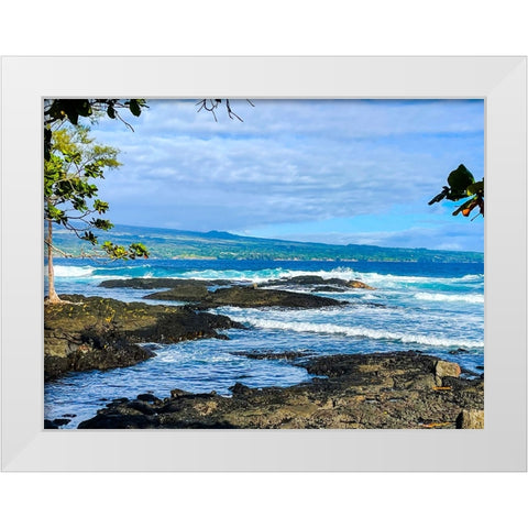 Hamakua Gaze White Modern Wood Framed Art Print by Nebula, Melissa