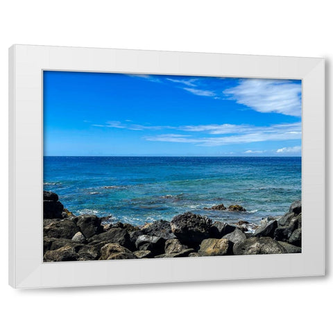 Puako Calm White Modern Wood Framed Art Print by Nebula, Melissa
