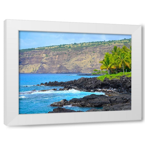 Kona Rocky Coast White Modern Wood Framed Art Print by Nebula, Melissa