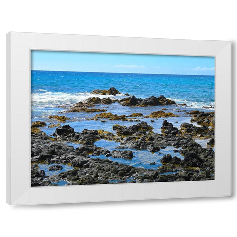 Kona Rocky Coast 2 White Modern Wood Framed Art Print by Nebula, Melissa