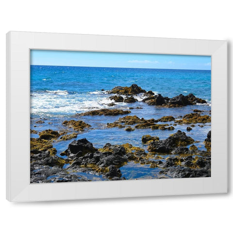 Kona Rocky Coast 3 White Modern Wood Framed Art Print by Nebula, Melissa