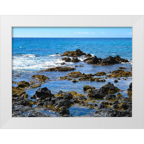 Kona Rocky Coast 3 White Modern Wood Framed Art Print by Nebula, Melissa