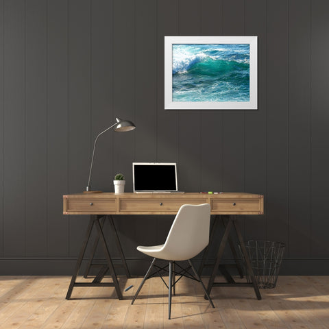 Shoreline 3 White Modern Wood Framed Art Print by Nebula, Melissa