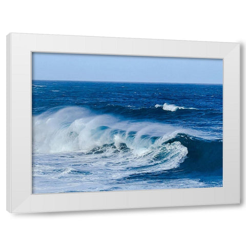 Wave Wash White Modern Wood Framed Art Print by Nebula, Melissa