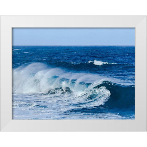 Wave Wash White Modern Wood Framed Art Print by Nebula, Melissa