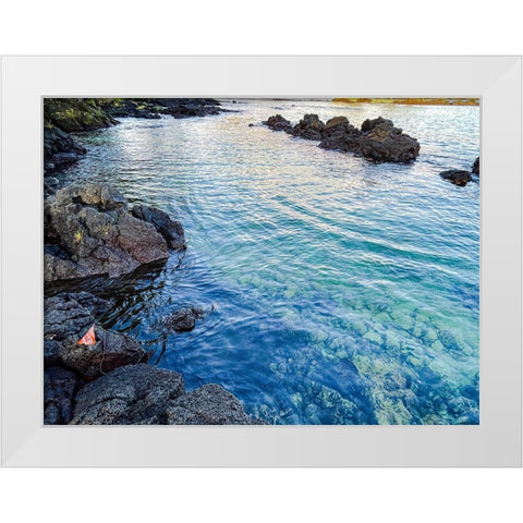Ocean Echoes White Modern Wood Framed Art Print by Nebula, Melissa