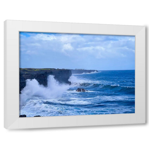 Cliffside Seasurge White Modern Wood Framed Art Print by Nebula, Melissa